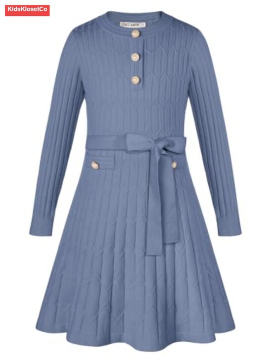 Other - Girls Cable Knit Sweater Dress Long Sleeve A-Line Fall Winter 6-14Y